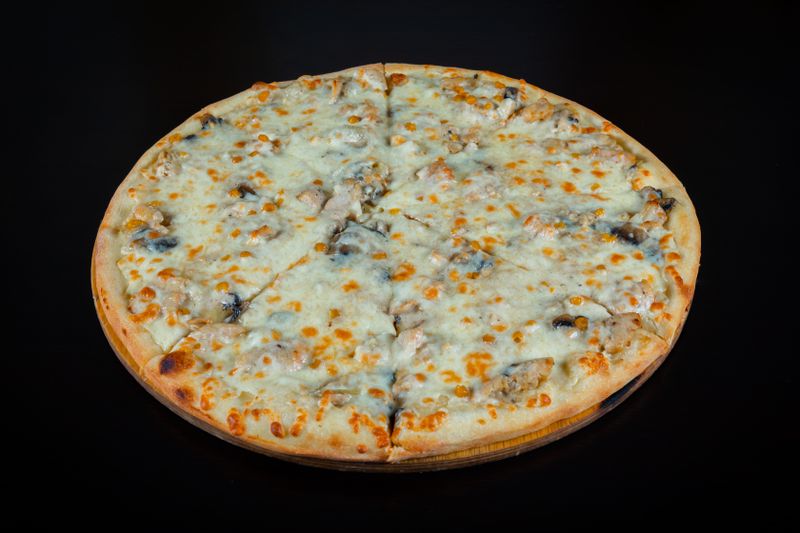 Truffle and mushroom gourmet Detroit-style pizza